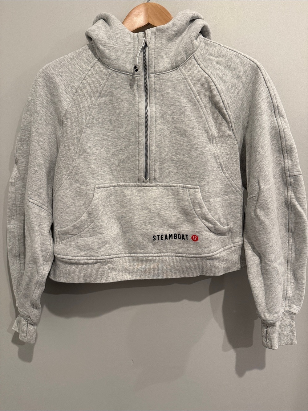 lululemon athletica Light Gray Steamboat Half-Zip Scuba Hoodie